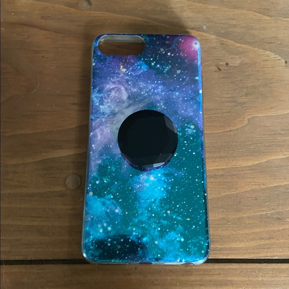 Galaxy iPhone 8 Plus case with pop socket